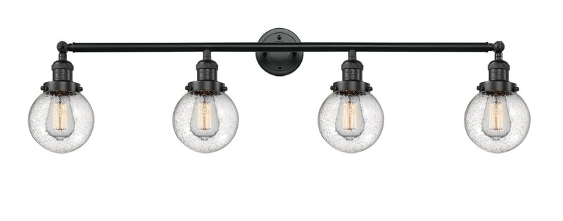 Innovations 215-BK-G204-6 Four Light Bath Vanity, Matte Black