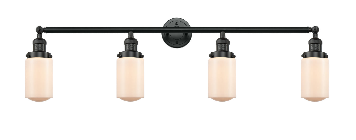 Innovations 215-BK-G311 Four Light Bath Vanity, Matte Black