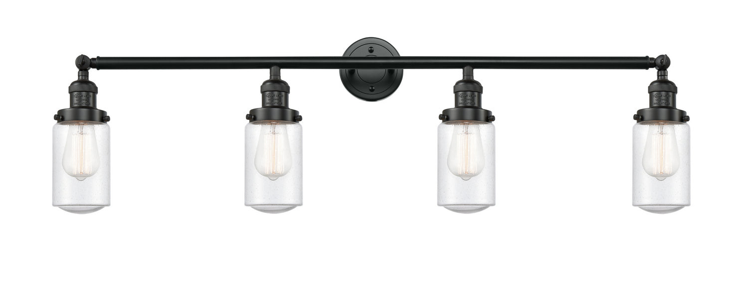Innovations 215-BK-G314 Four Light Bath Vanity, Matte Black
