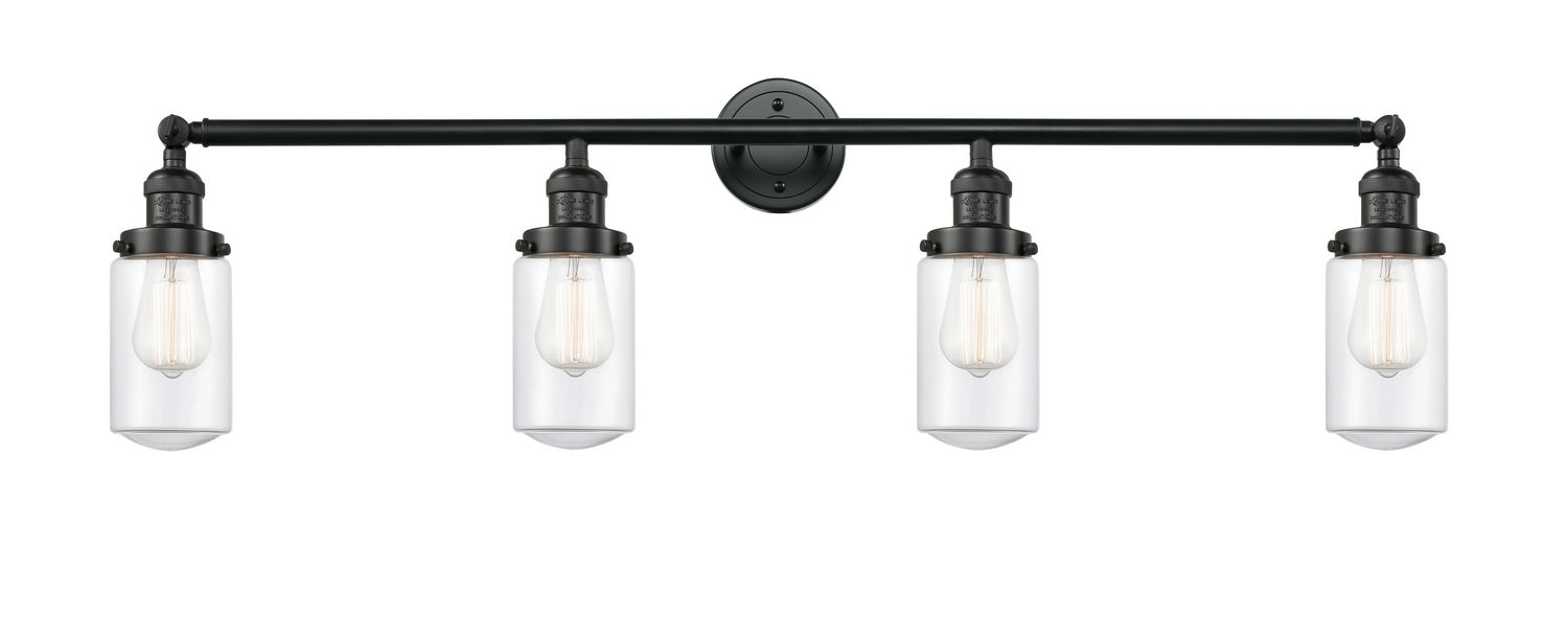 Innovations 215-BK-G312 Four Light Bath Vanity, Matte Black