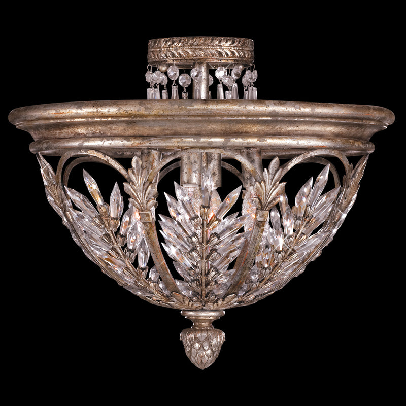 Fine Art 300440ST Three Light Semi-Flush Mount, Silver