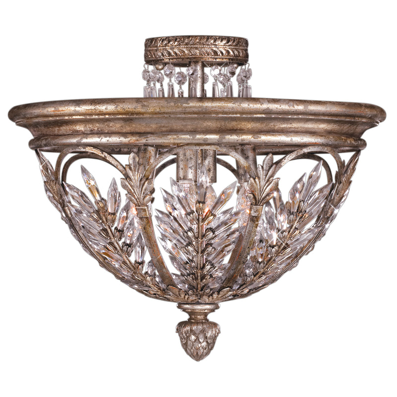 Fine Art 300440ST Three Light Semi-Flush Mount, Silver