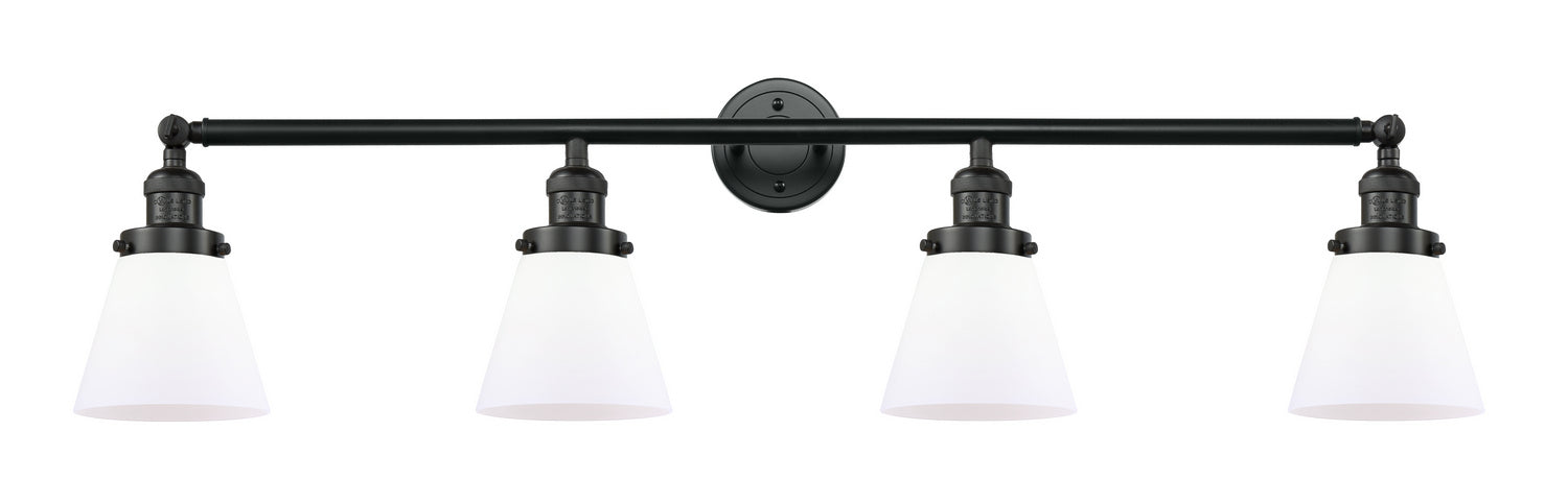 Innovations 215-BK-G61 Four Light Bath Vanity, Matte Black