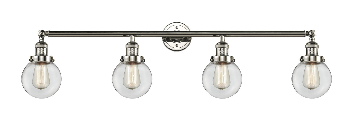 Innovations 215-PN-G202-6 Four Light Bath Vanity, Polished Nickel