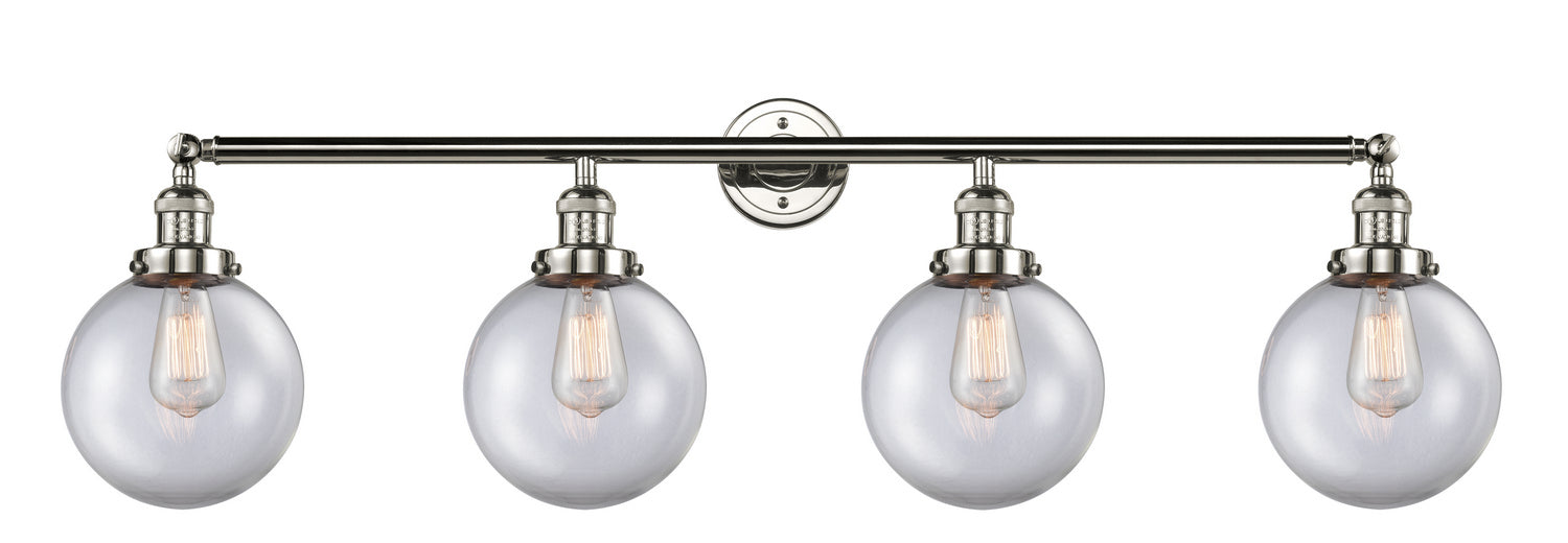Innovations 215-PN-G202-8 Four Light Bath Vanity, Polished Nickel
