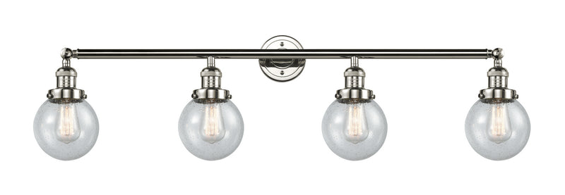 Innovations 215-PN-G204-6 Four Light Bath Vanity, Polished Nickel