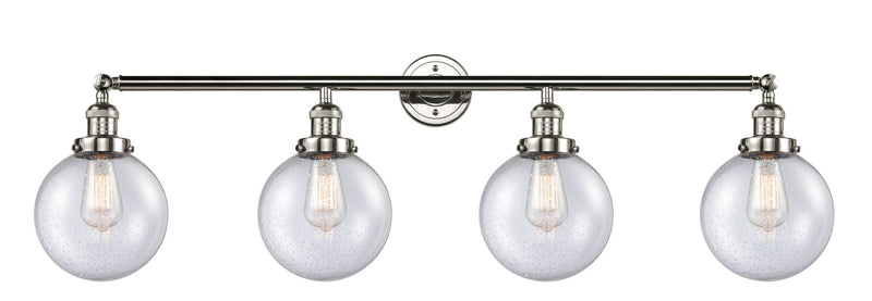 Innovations 215-PN-G204-8 Four Light Bath Vanity, Polished Nickel