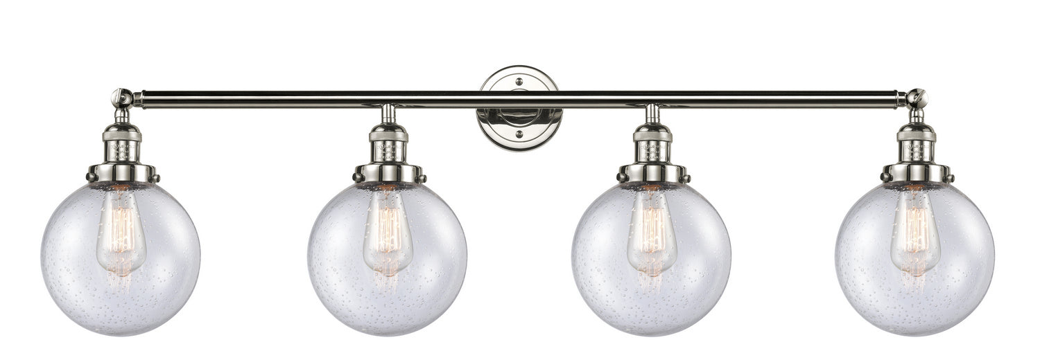 Innovations 215-PN-G204-8 Four Light Bath Vanity, Polished Nickel