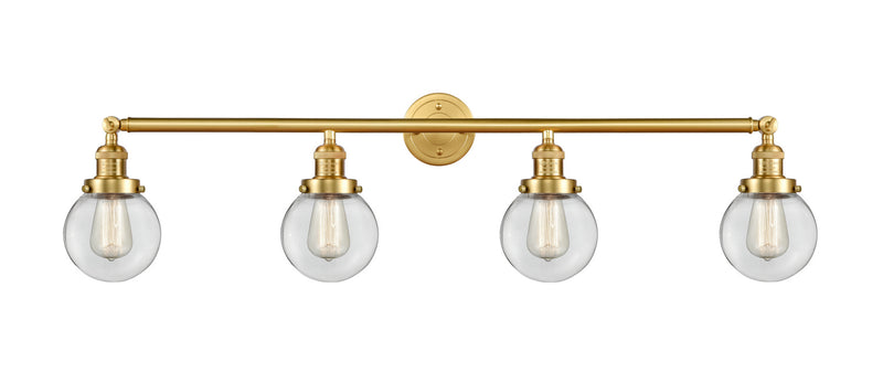 Innovations 215-SG-G202-6 Four Light Bath Vanity, Satin Gold