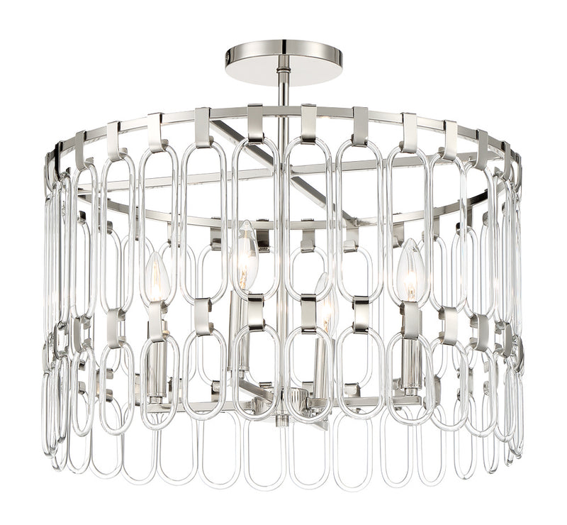 George Kovacs P5384-613 Four Light Convertible Semi Flush / Pendant, Polished Nickel