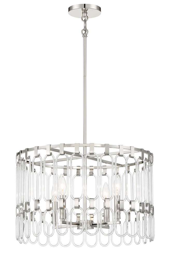 George Kovacs P5384-613 Four Light Convertible Semi Flush / Pendant, Polished Nickel