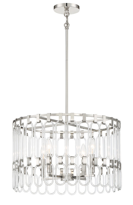 George Kovacs P5384-613 Four Light Convertible Semi Flush / Pendant, Polished Nickel