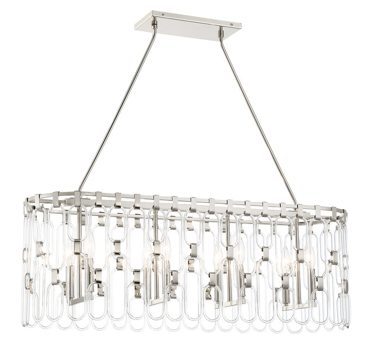 George Kovacs P5388-613 Eight Light Island Pendant, Polished Nickel