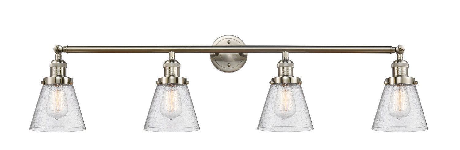 Innovations 215-SN-G64 Four Light Bath Vanity, Brushed Satin Nickel