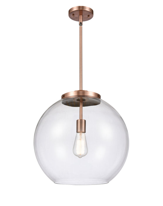 Innovations 221-1S-AC-G122-16 One Light Pendant, Antique Copper
