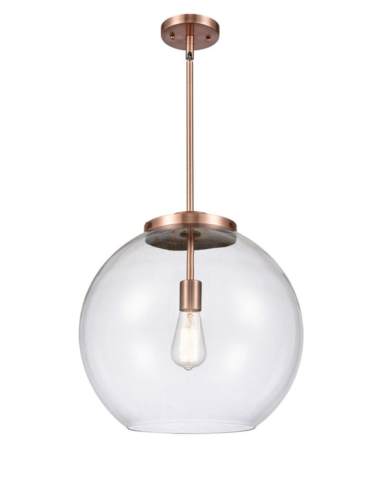 Innovations 221-1S-AC-G122-16-LED LED Pendant, Antique Copper