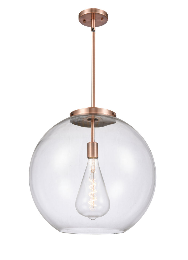 Innovations 221-1S-AC-G122-18 One Light Pendant, Antique Copper