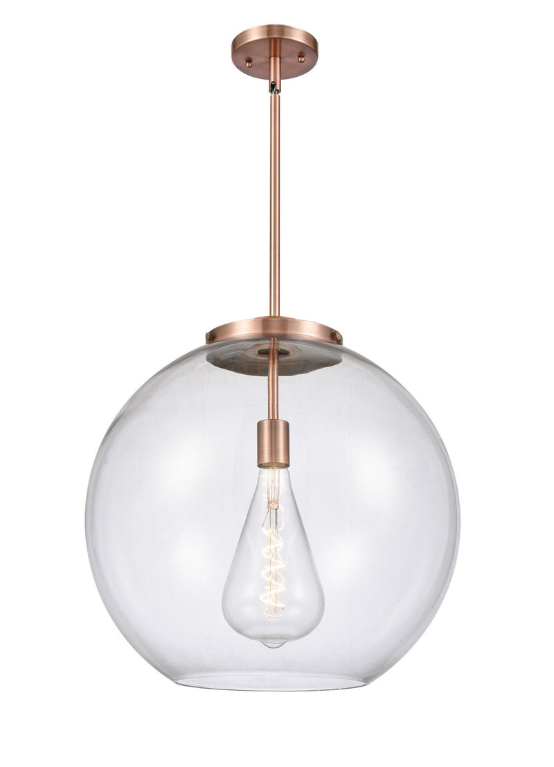 Innovations 221-1S-AC-G122-18-LED LED Pendant, Antique Copper
