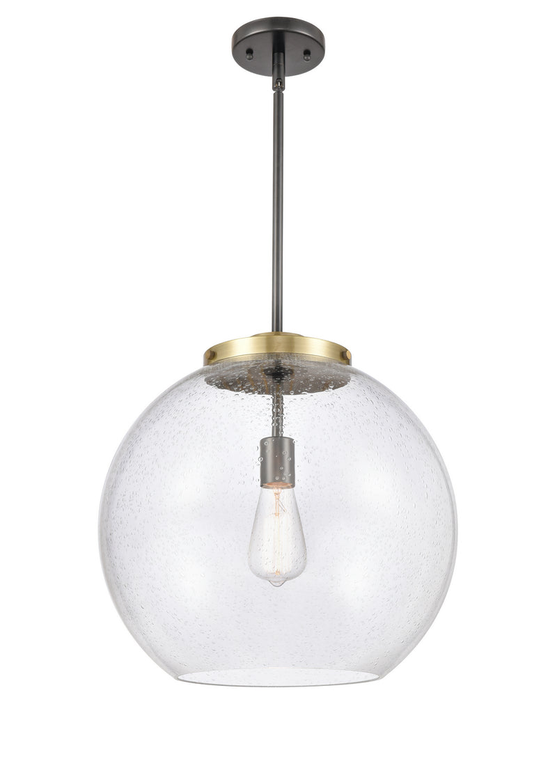 Innovations 221-1S-BAB-G124-16 One Light Pendant, Black Antique Brass