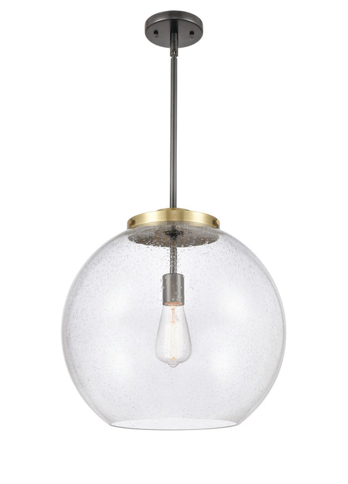 Innovations 221-1S-BAB-G124-16 One Light Pendant, Black Antique Brass