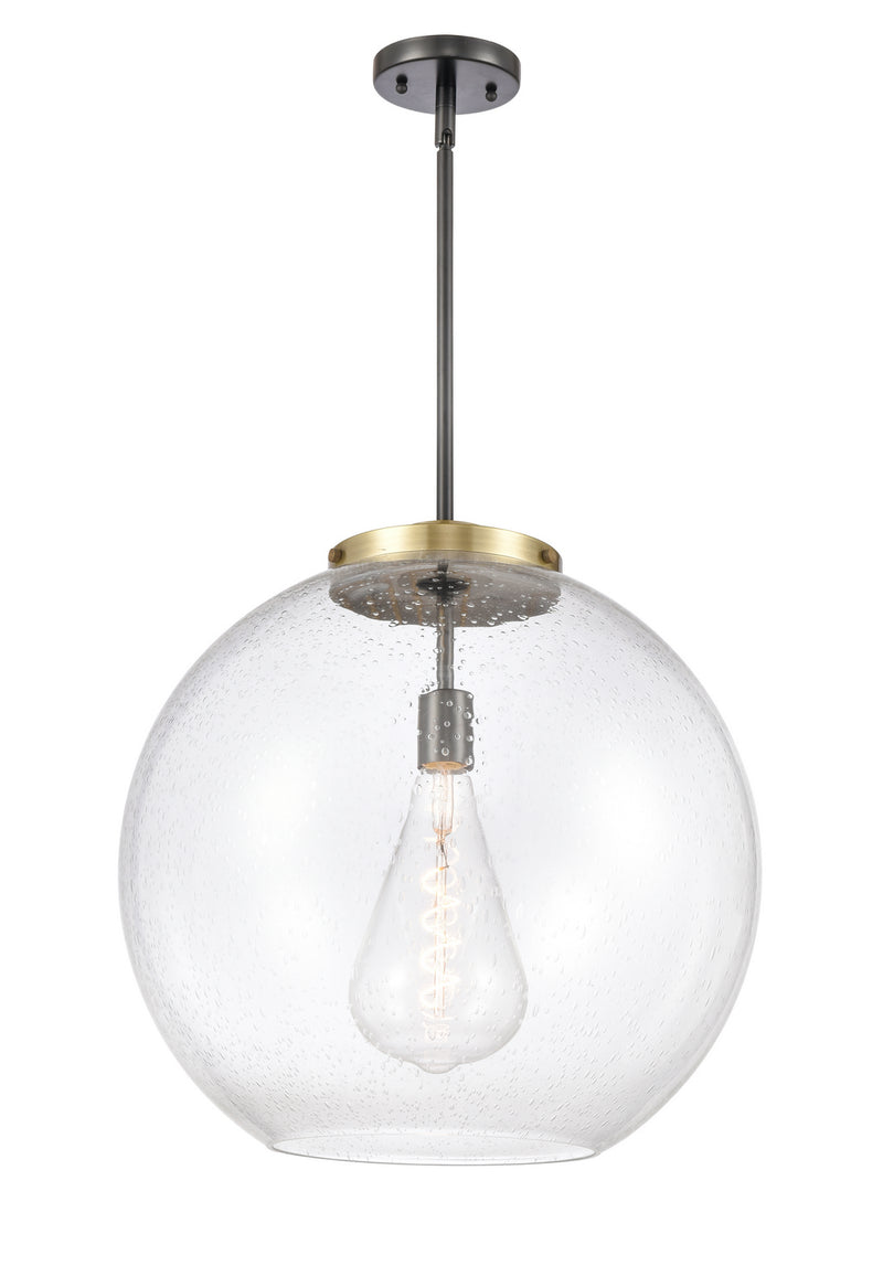 Innovations 221-1S-BAB-G124-18 One Light Pendant, Black Antique Brass