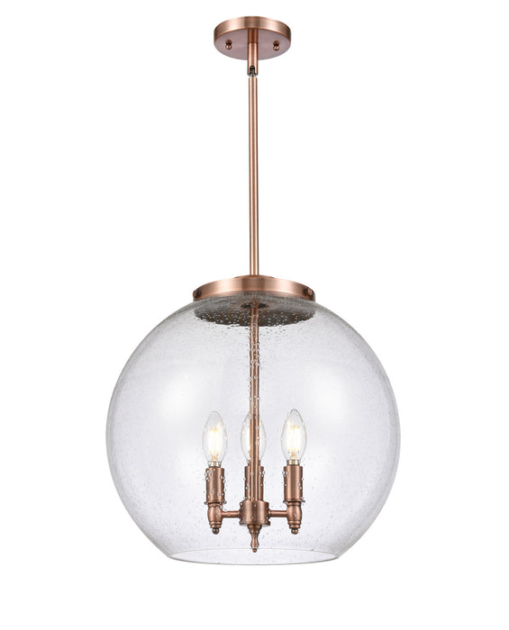 Innovations 221-3S-AC-G124-16 Three Light Pendant, Antique Copper