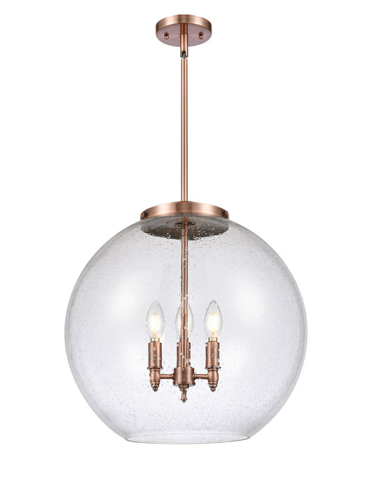 Innovations 221-3S-AC-G124-18 Three Light Pendant, Antique Copper