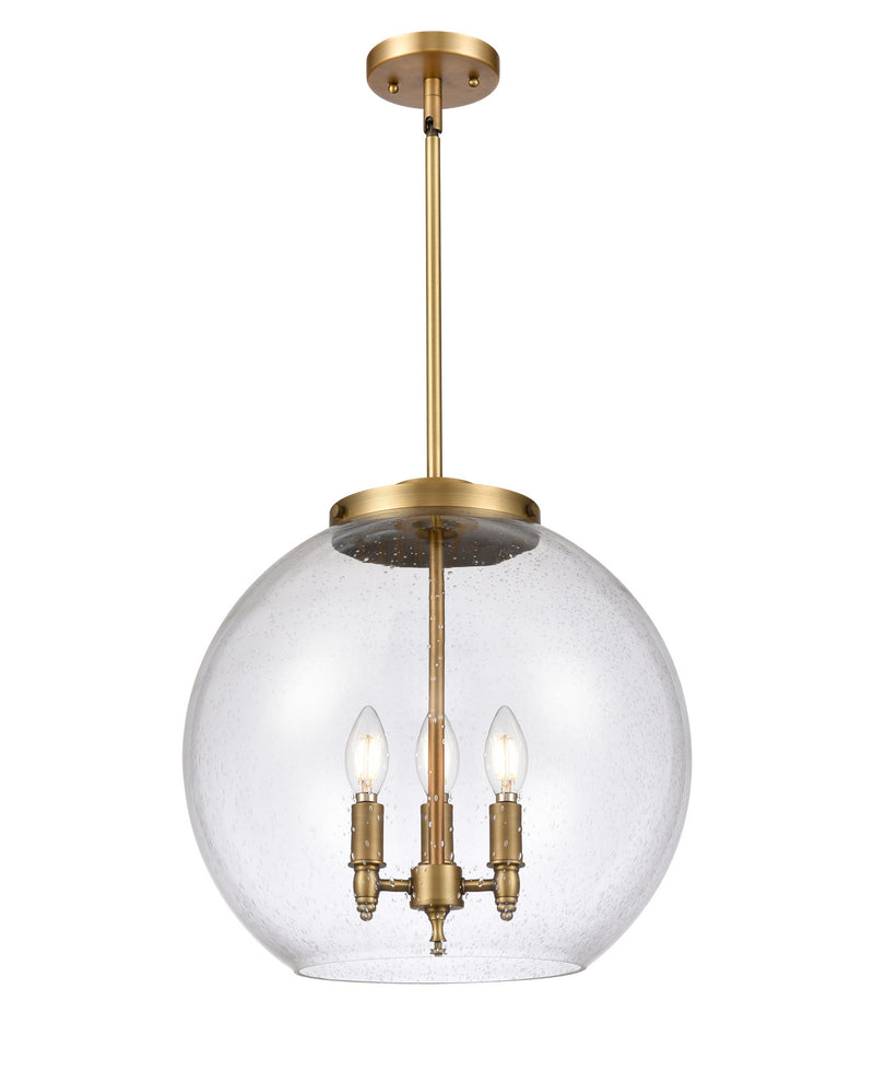 Innovations 221-3S-BB-G124-16 Three Light Pendant, Brushed Brass