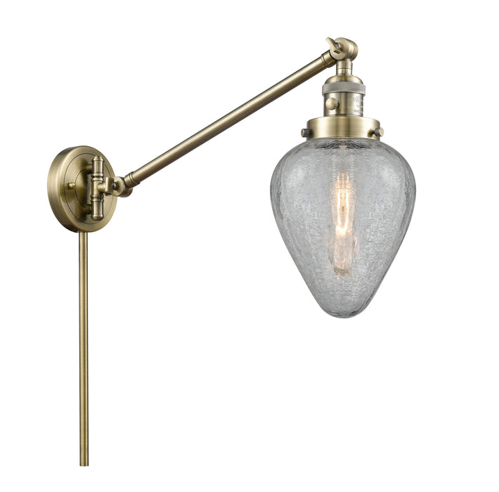 Innovations 237-AB-G165 One Light Swing Arm Lamp, Antique Brass