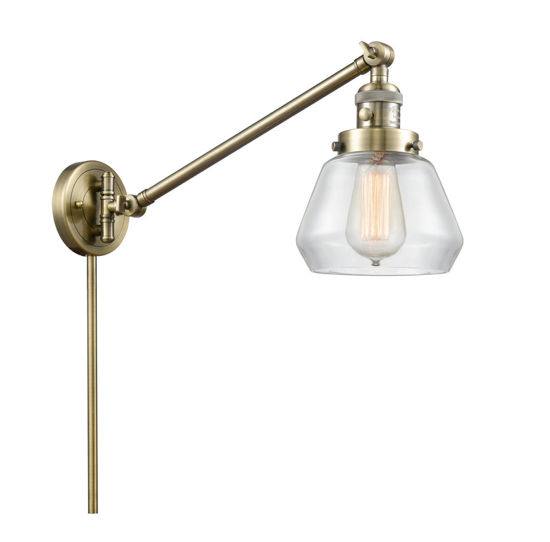 Innovations 237-AB-G172 One Light Swing Arm Lamp, Antique Brass