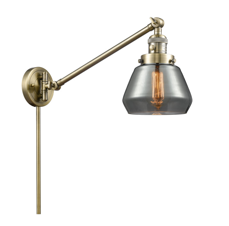 Innovations 237-AB-G173 One Light Swing Arm Lamp, Antique Brass