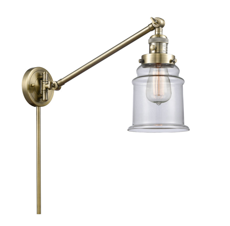 Innovations 237-AB-G182 One Light Swing Arm Lamp, Antique Brass