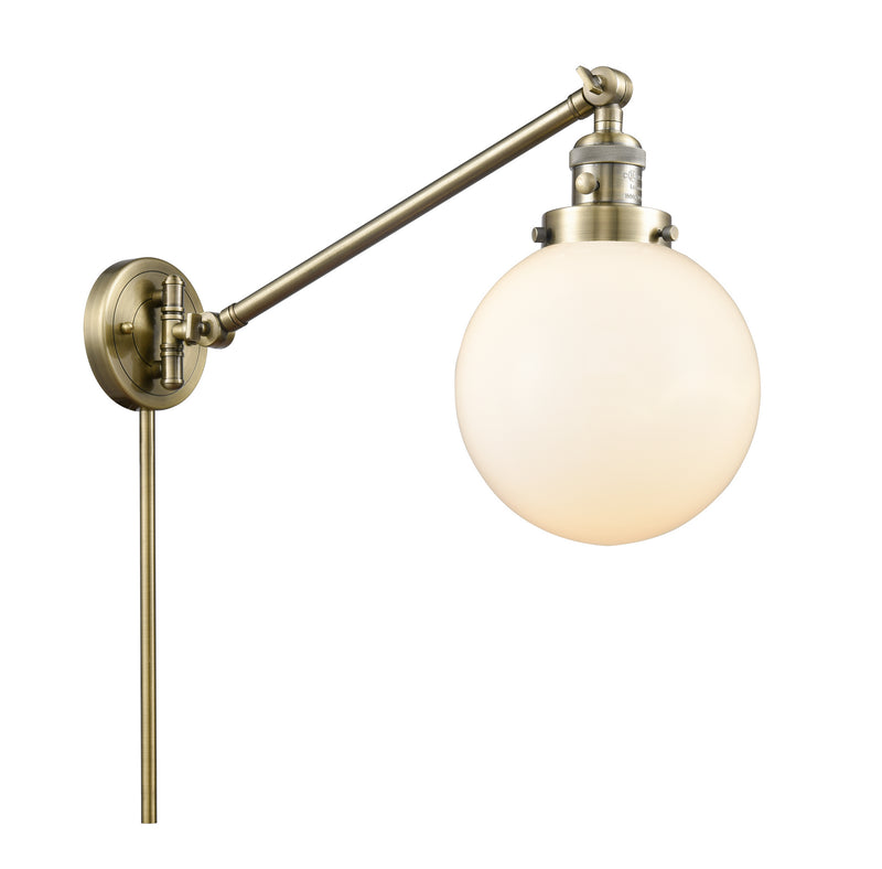Innovations 237-AB-G201-8 One Light Swing Arm Lamp, Antique Brass