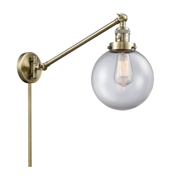 Innovations 237-AB-G202-8 One Light Swing Arm Lamp, Antique Brass