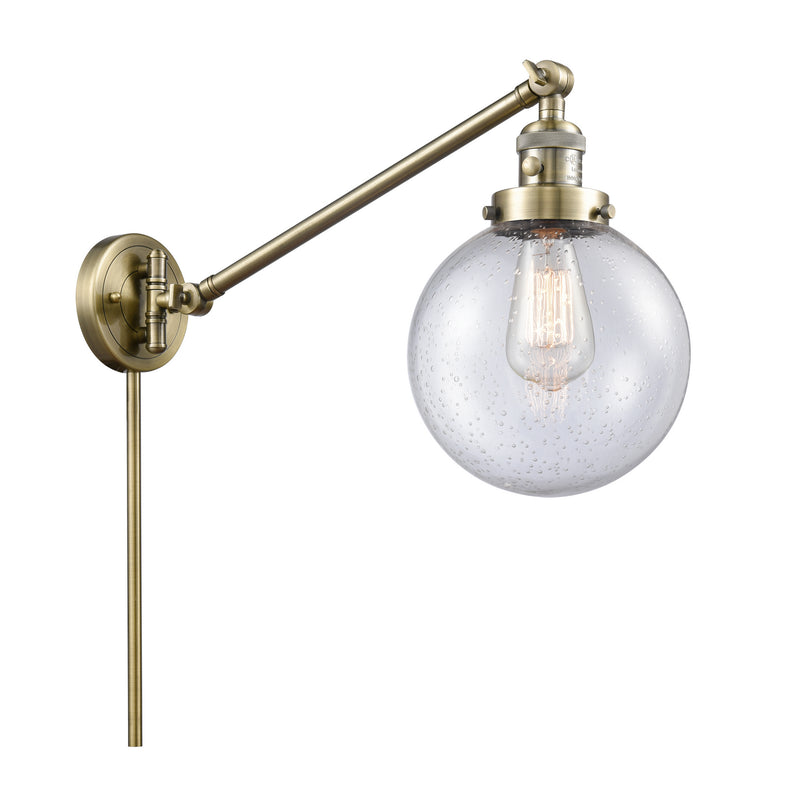 Innovations 237-AB-G204-8 One Light Swing Arm Lamp, Antique Brass
