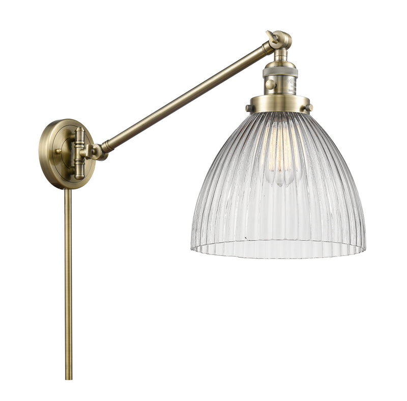 Innovations 237-AB-G222 One Light Swing Arm Lamp, Antique Brass