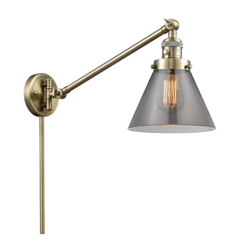 Innovations 237-AB-G43 One Light Swing Arm Lamp, Antique Brass
