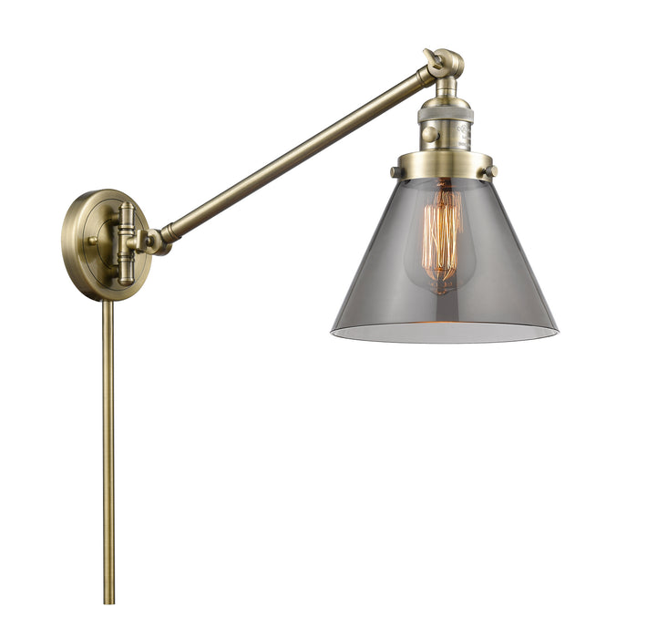 Innovations 237-AB-G43 One Light Swing Arm Lamp, Antique Brass