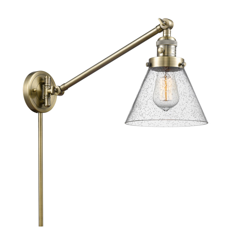 Innovations 237-AB-G44 One Light Swing Arm Lamp, Antique Brass
