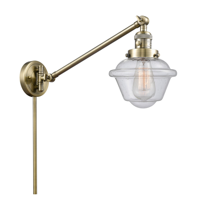 Innovations 237-AB-G534 One Light Swing Arm Lamp, Antique Brass