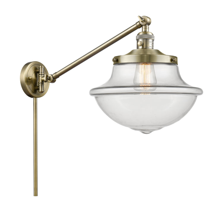 Innovations 237-AB-G542 One Light Swing Arm Lamp, Antique Brass