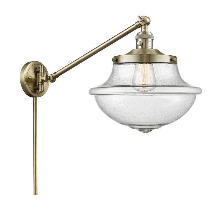 Innovations 237-AB-G544 One Light Swing Arm Lamp, Antique Brass