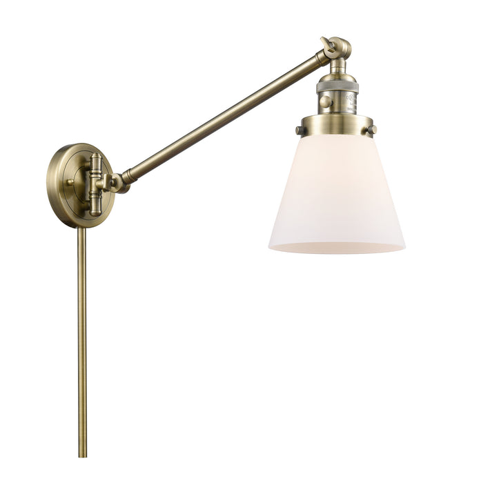 Innovations 237-AB-G61 One Light Swing Arm Lamp, Antique Brass
