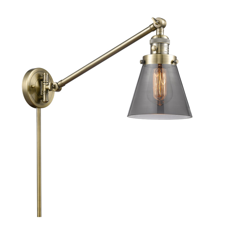 Innovations 237-AB-G63 One Light Swing Arm Lamp, Antique Brass