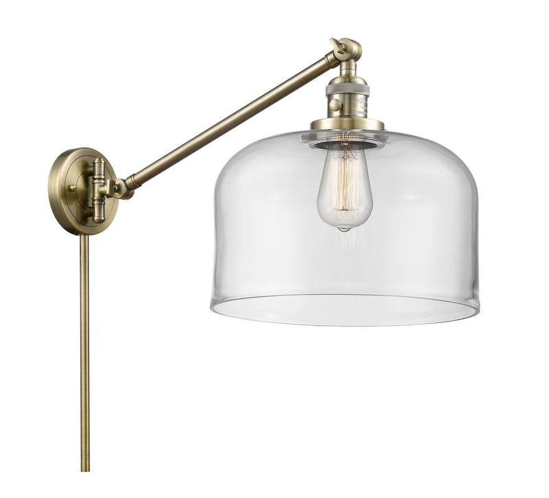 Innovations 237-AB-G72-L One Light Swing Arm Lamp, Antique Brass