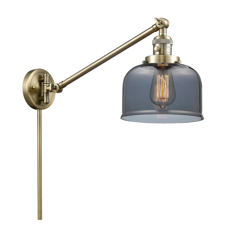 Innovations 237-AB-G73 One Light Swing Arm Lamp, Antique Brass