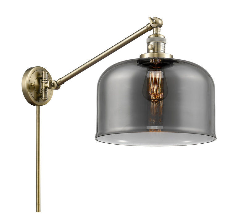 Innovations 237-AB-G73-L One Light Swing Arm Lamp, Antique Brass