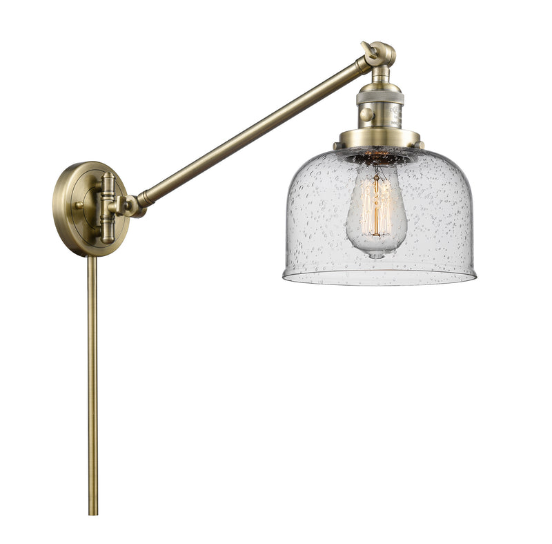 Innovations 237-AB-G74 One Light Swing Arm Lamp, Antique Brass
