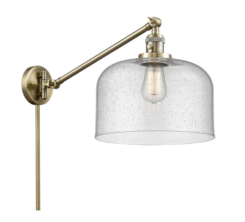 Innovations 237-AB-G74-L One Light Swing Arm Lamp, Antique Brass