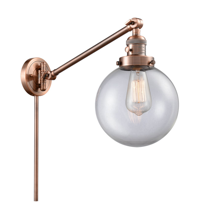Innovations 237-AC-G202-8 One Light Swing Arm Lamp, Antique Copper